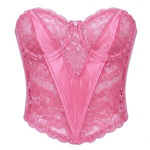 Vintage Christian Dior Pink Lace Underwire Corset Bustier Top 34B USA - WD